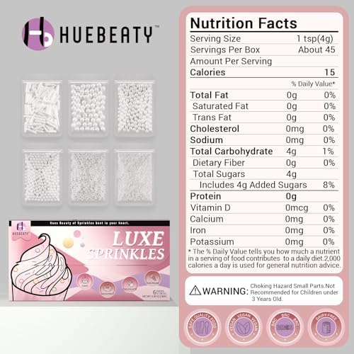 White Edible Cake Pearls Sprinkles with Claw Pen for Cake Decorating, 180g - Image 3