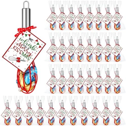 Nuogo 36 Sets Christmas Whisk Gift Set with Cards, 8 Inch Stainless Steel by Nuogo