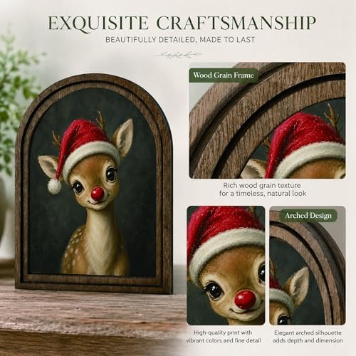 Christmas Reindeer Arched Decor, Rudolph Table Sign, 5.9x7.9 - Image 4