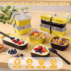 LemonRoad 240 Sets Black, Gold Mini Loaf Pan with Lids and Spoons - Image 3
