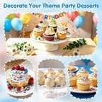 Edible Blue Orange Sprinkles for Cake Decorating,130g White Stars Pearls and Jimmies Mix,Round Sugar Confettis Sprinkle,Cupcake,Cookies,Donut,Basketball Soccer Sports Themed Holiday Dessert Toppings,Birthday Celebration Supplies - Image 5