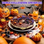 Edible Halloween Sprinkles,Orange Purple Black Sprinkle for Cake Decorating - Image 2