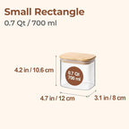 ComSaf 0.7 Qt Rectangle Glass Storage Containers - Image 2