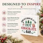 Hot Chocolate Bar Sign, Christmas Coffee Station Wood Box Decor for Shelf - Image 4
