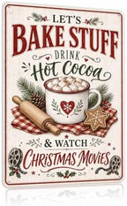 Christmas Baking Sign, Hot Cocoa Kitchen Decor, Vintage Wall Art by Unknown