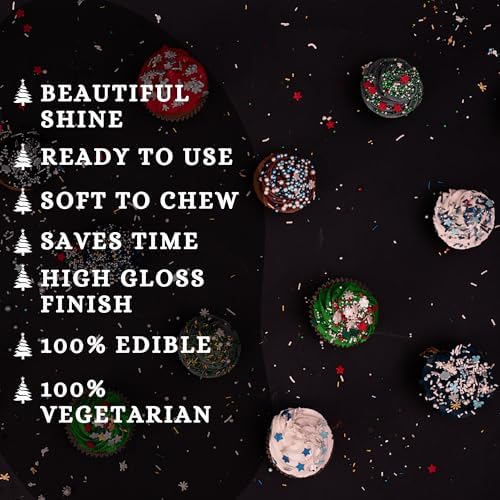 Confect Christmas Sprinkles | Christmas Sprinkles - Snowflakes in Red, Green & White I Confetti Pearls & sparkling for Dessert Decorating - Image 6