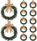 Retrowavy 12 Pcs Small Christmas Wreath, 8'', Snowy, Linen Color by Retrowavy