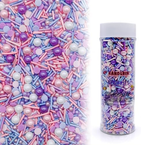 Purple Series Sprinkles Candy Mix Size Edible Pearls Cake Decorations Cupcake Toppers Cookie Decorating Perfect for Wedding Party Valentine Halloween Christmas Supplies 4.58OZ by KandlrikMagicSprinkles
