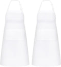 NLUS 2 Pack White Aprons with 2 Pockets by NLUS