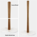 Buruis Wood Paper Towel Holder, Marble Base Modern Decorative Countertop - Image 3