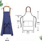Kitchen Bib Apron with Pockets, Women Men Adjustable Neck Strap Water Resistant - Image 4