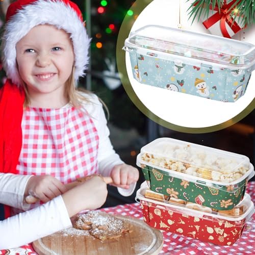 80 Sets Christmas Loaf Pan with Lid Paper Disposable Baking Pans - Image 5