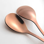 AnSaw 6-Piece Elegant Rose Gold Leaf Long Handle Teaspoons - Image 6