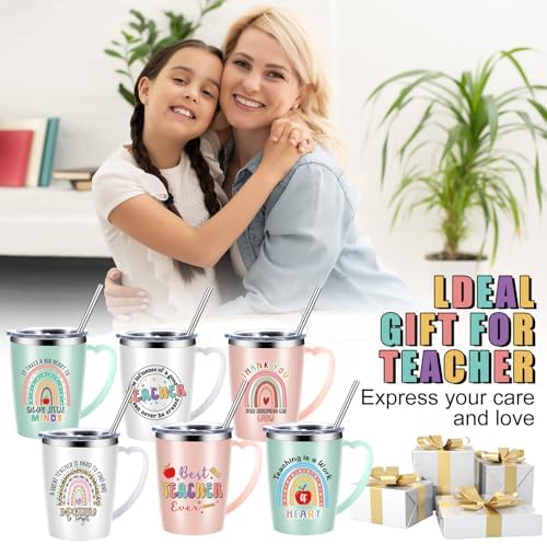 Maxcheck 6 Pcs Teacher Appreciation Gifts Mugs Bulk 16Oz Insulated Tumblers - Image 4