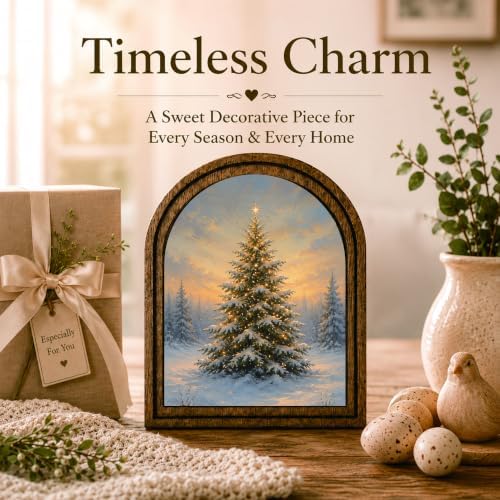 Christmas Tree Arched Table Sign, Rustic Winter Farmhouse Decor - Image 3