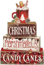 Moucuny 4 Pcs Christmas Hot Cocoa Table Decorations Wooden Xmas Block Signs by Moucuny