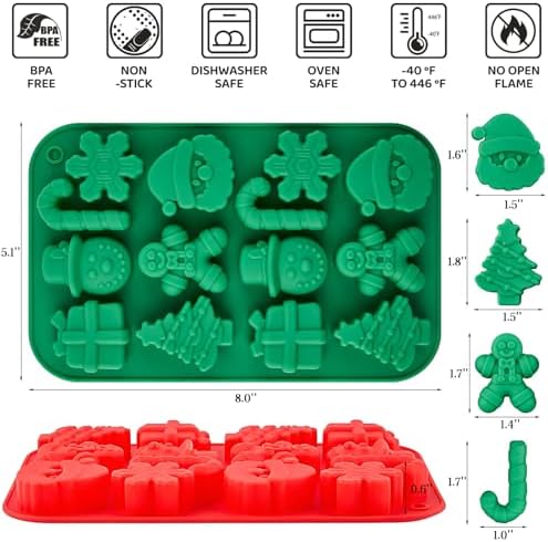 Christmas Chocolate Silicone Molds for Baking, 4 PCS - Image 2