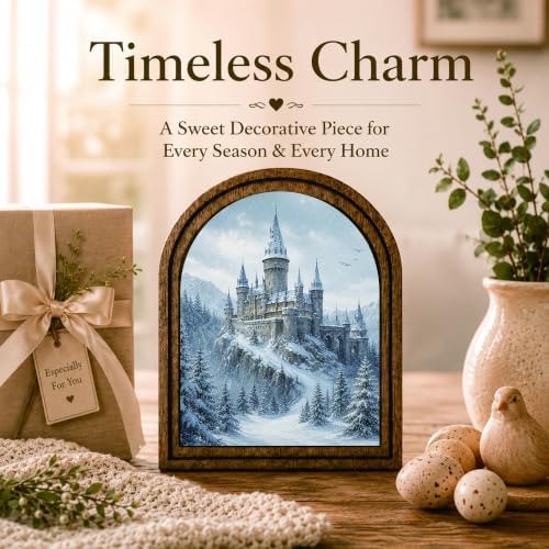 Winter Arched Table Sign, Rustic Snow Castle Farmhouse Decor - Image 3