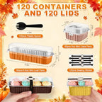 LemonRoad 120 Sets Fall Colors Mini Loaf Pan with Lids and Spoons - Image 2