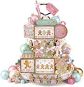 Shellwei 24pcs Pink Christmas Tiered Tray Decor Set Rustic Gingerbread Sign by Shellwei