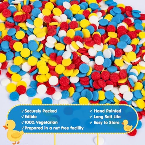 Edible Confetti Sprinkles for Cake Decorating,Red Blue Yellow White Sugar - Image 6
