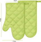 AUAUY Green Oven Mitts, 1 Pair Kitchen Mittens, 392°F Heat Resistant Oven - Image 8