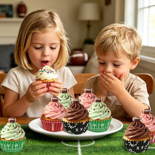 SANNIX 450pcs Football Cupcake Liners Baking Cups Rugby Cupcake Wrappers - Image 3