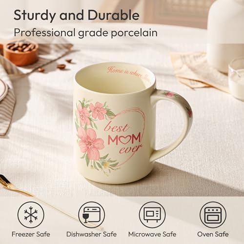 18 oz Large Ceramic Coffee Mug, Porcelain Tea Cup with Big Handle - Image 2