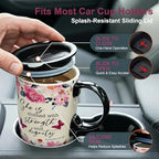 Topadorn 17oz Ceramic Travel Mug with Lid, Inspirational Floral Coffee Mug - Image 7