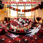 Halloween Edible Sprinkles,Silver Tombstone Bloody Eyeball Mix Red Black - Image 2