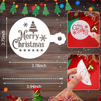 JULBEAR 36Pcs Christmas Stencils Reusable Cookie Cake Coffee Baking Molds - Image 2