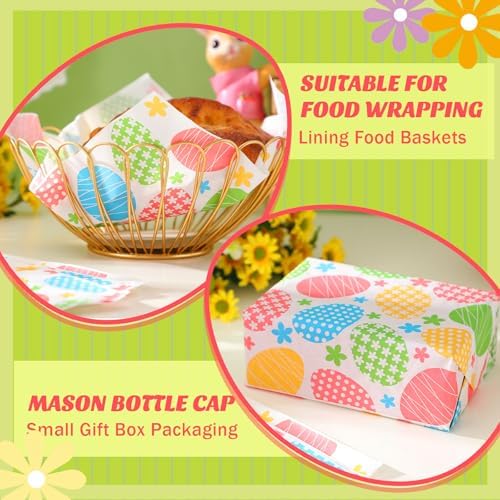 Marspark 100 Sheet Easter Wax Paper Easter Egg for Food 11.4 x 11 Inch - Image 5
