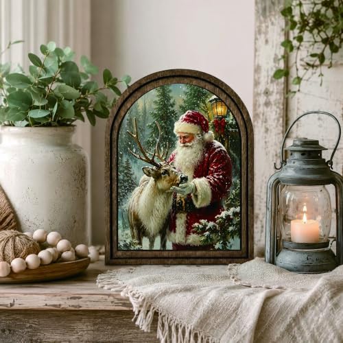 Santa Reindeer Arched Table Sign, Christmas Farmhouse Shelf Decor - Image 6