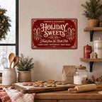 Holiday Sweets Sign, Christmas Candy Cane Decor, Vintage Wall Art - Image 7