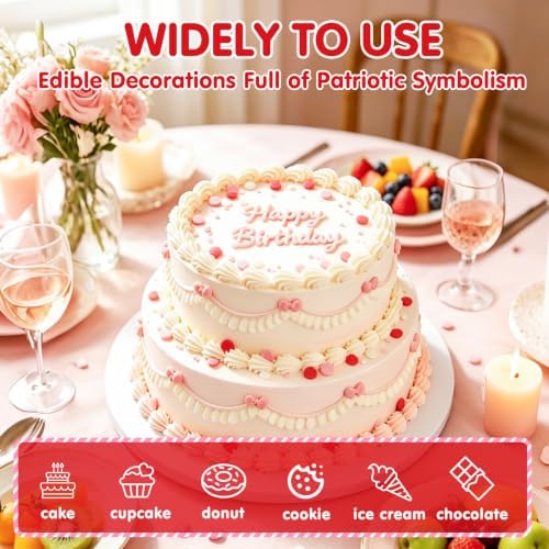 Edible Confetti Sprinkles,Pink Red White Round Sprinkle for Cake Decorating - Image 4