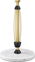 Paper Towel Holder Countertop, Marble Weighted Base, Warm Gold, One-Handed Tear by Awarmhome