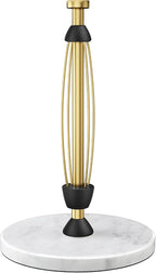 Paper Towel Holder Countertop, Marble Weighted Base, Warm Gold, One-Handed Tear by Awarmhome