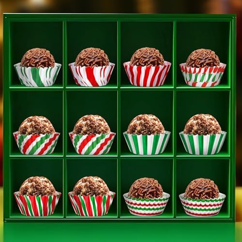 800pcs Christmas Mini Cupcake Liners Candy Pattern Baking Cups - Image 3