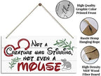 Christmas Door Sign Decor, Not a Creature was Stirring, not Even a Mouse, Winter Seasonal Christmas Wall Art Hanging Wooden Sign Merry Xmas Holiday Decorations for Home Outside Indoor - Image 5