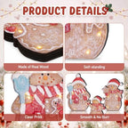 Suzile 3 Pcs Christmas Gingerbread Snowman Decoration Wooden Winter Decor - Image 5