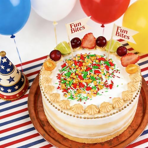 Edible Jimmies Sprinkles for Cake Decorating, 150g/5.29oz, Green & Red Tree Sprinkles, Gold Bell Yellow Nonpareils & White Sugar Mix, Cookies Cupcake Decorations, Baking Party Birthday Supplies - Image 6