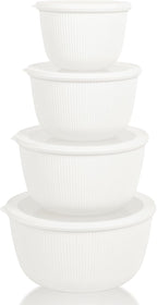 BoxedHome Mixing Bowls with Lids Set, 4 Packs BPA-Free Plastic Prep Bowls by BoxedHomeProducts