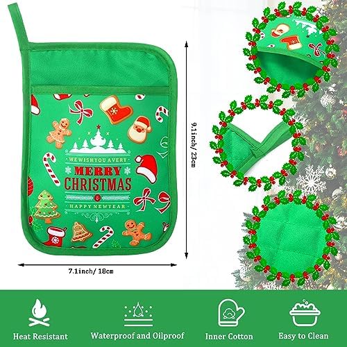 12 Pcs Christmas Silicone Spatula Pot Holder Set Xmas Baking Gift, Cute - Image 3