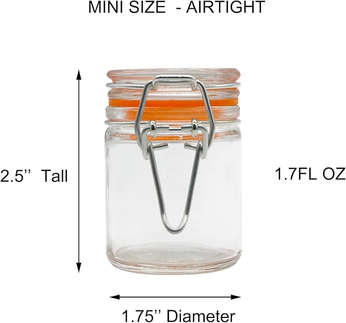 1.7 oz Mini Glass Spice Bottles, 24 Pack Small Glass Jars - Image 2