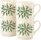Lenox 853763 Holiday 4-Piece Stackable Mug Set, Christmas Dinnerware, Hosting - Image 2