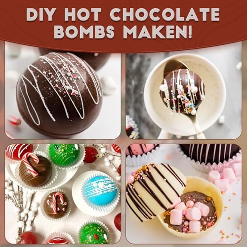 HKNMTT Hemisphere Silicone Molds 4 Size Set for Hot Cocoa Chocolate Bombs Valentines Semi Ball Making Kit Cake Decor Mould, Food Grade Non-stick Kitchen Baking Supplies Oven Safe - Image 6