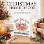 Candy Cane Lane Hot Chocolate Bar Sign, Christmas Kitchen Wood Box Decor - Image 2