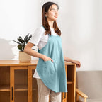 Cotton Cross Back Aprons Solid Color Cooking Kitchen Garden Smock - Image 2