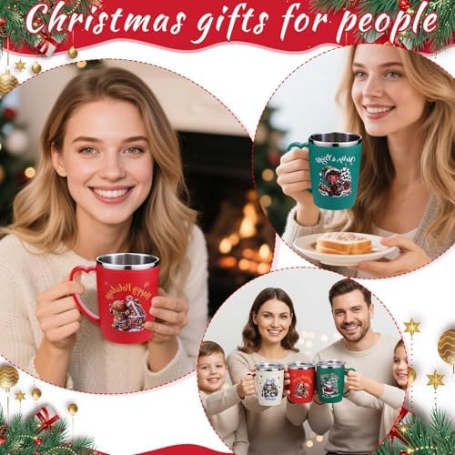 Maxcheck 6 Pcs Christmas Coffee Mugs 16 Oz Insulated Stainless Steel Cups - Image 3