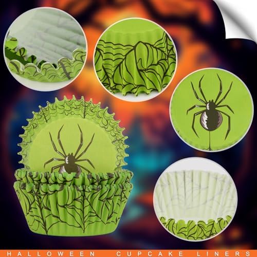 600 Pack Halloween Cupcake Liners Cupcake Wrappers Disposable Baking Cups Muffin Liners for Halloween Party Candy Cake Decorations Supplies (12 Styles) - Image 3